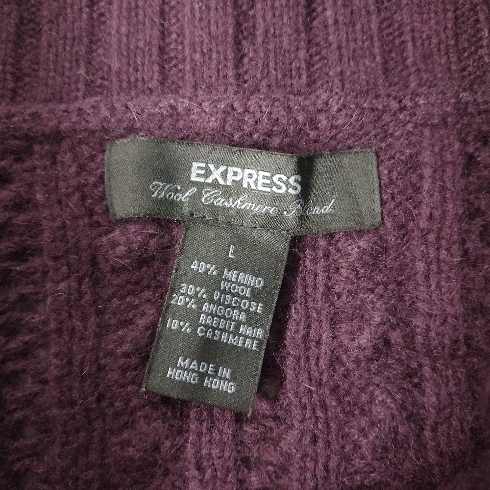 Express Deep Purple Off-Shoulder Sweater - Picture 9 of 10